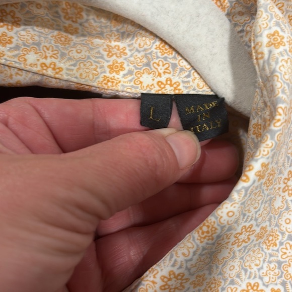 CHARLES G BAILEY yellow floral button down shirt size Large - Picture 5 of 6
